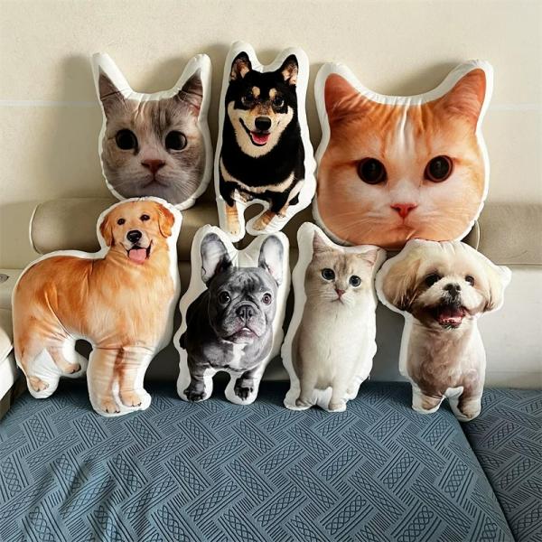 Custom Pet Pillow from Photo, Personalized Dog Pillow, Cat Pillow, Stuffed Animal Pillow, Pet Shaped Pillow