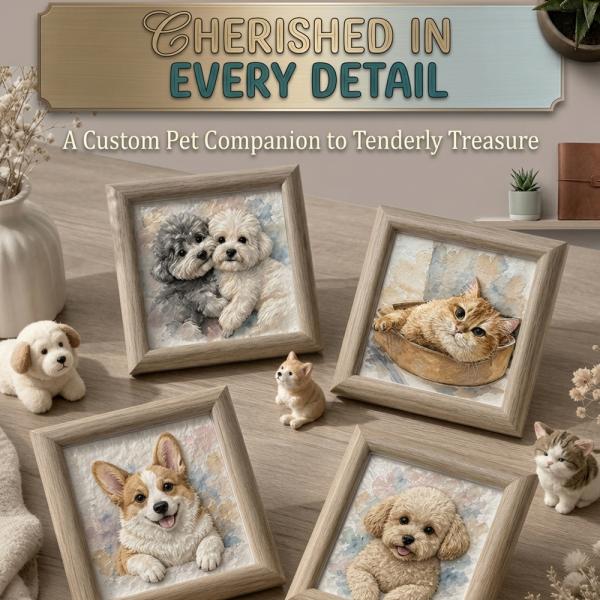 3D Pet Shadow Box Portrait Frame
