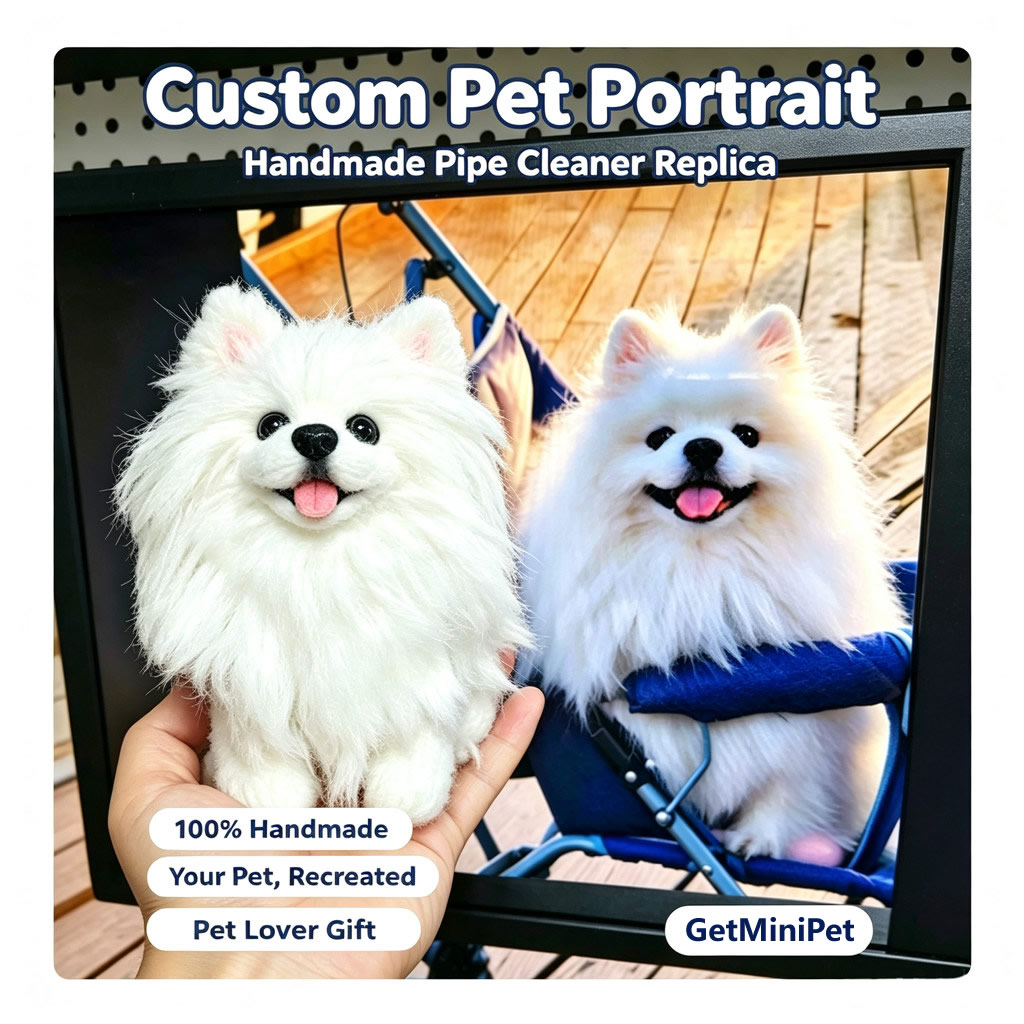 Handmade Pipe Cleaner Dollhouse Dog,Cat,Photo of pet into custom stuffed animal